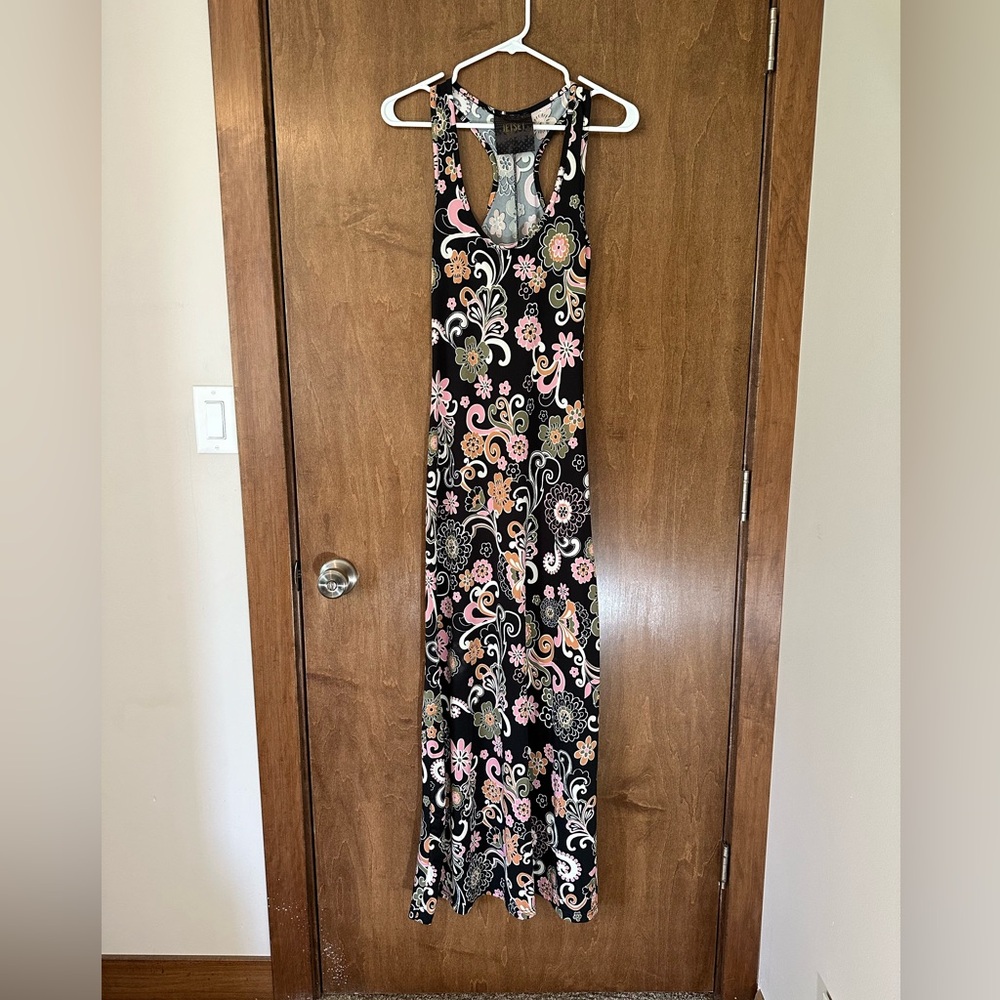 Jetset Retro Flower Print Full Length Maxi Dress